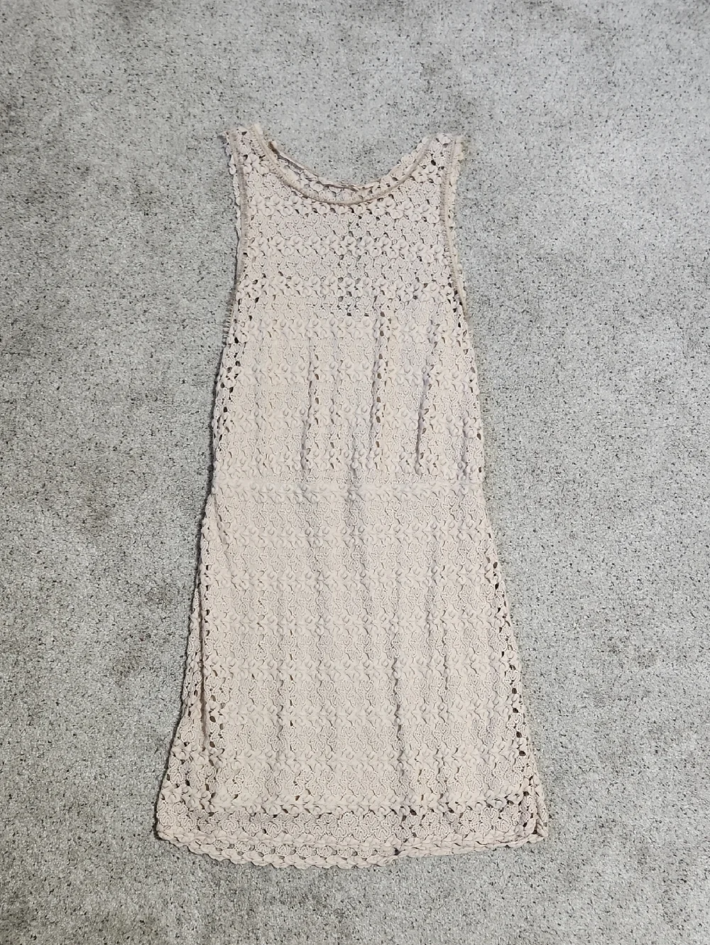 Free People Lily Lace Crochet Blouson Mini Dress in Natural Size Medium - Picture 3 of 11